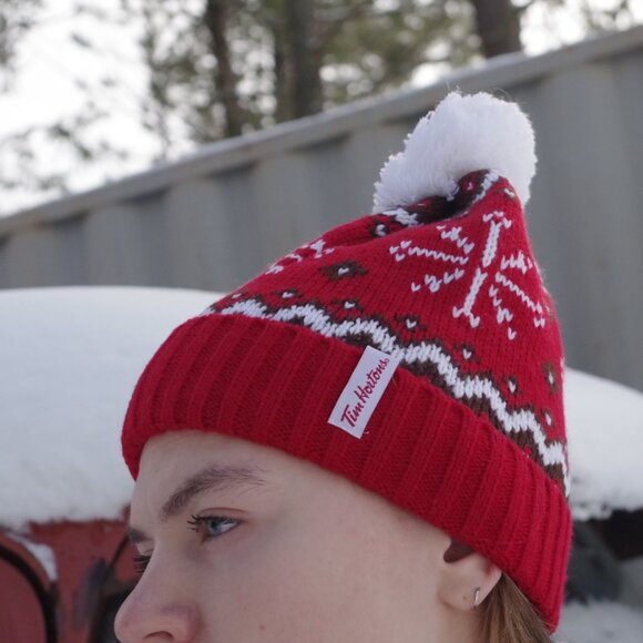 Vintage Tim Hortons Winter Red Toque - Picture 5 of 7
